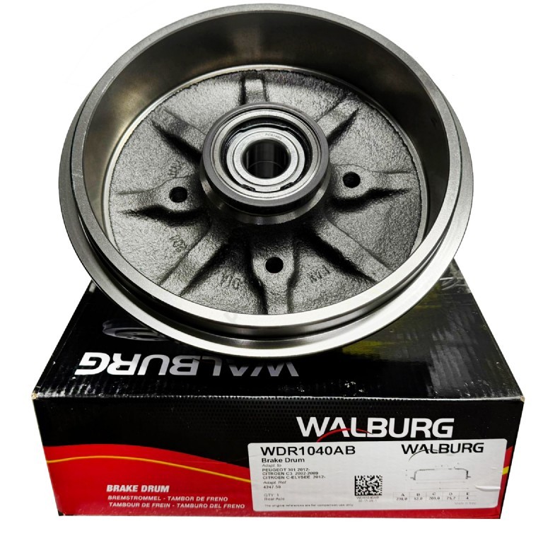 Citroen C3 B618 Arka Fren Kampanası Abs Okuyuculu Bilyalı Set Walburg Marka (424759 / WALBURG WDR1040AB)