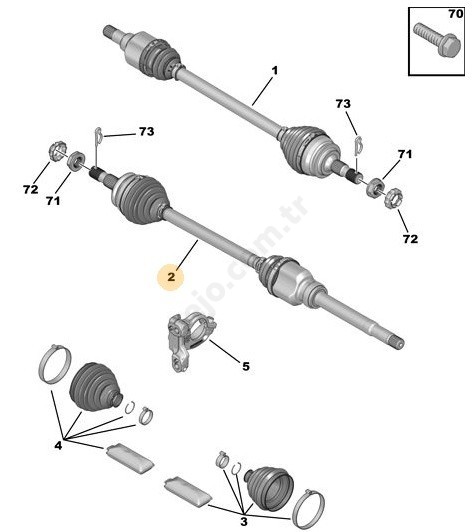 Opel Frontera Ov24 Sağ Ön Aks Orjinal (9848520780)