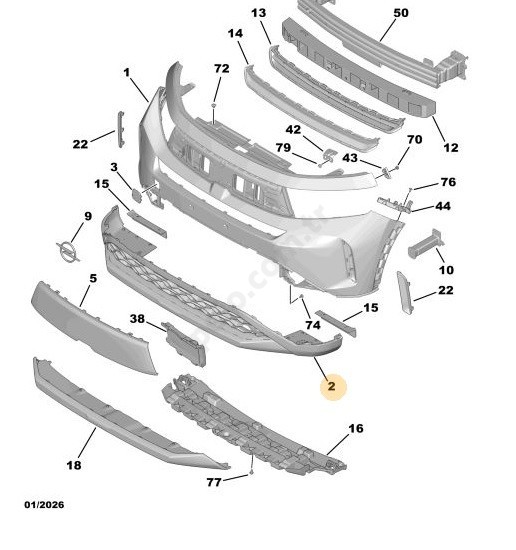 Opel Frontera Ov24 Ön Alt Tampon Orjinal (98604890XT)