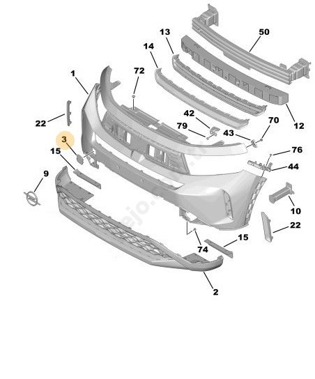 Opel Frontera Ov24 Ön Tampon Çeki Demir Kapağı Orjinal (9854996280)